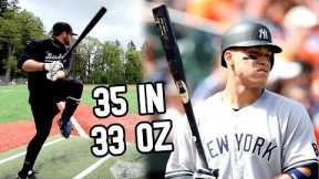 Hitting with AARON JUDGE'S 35-INCH BAT | Chandler AJ99.2 Maple