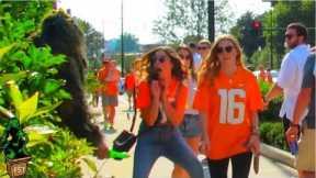 BUSHMAN SCARE PRANK AT TWO FOOTBALL GAMES