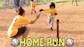 ⚾️HOME RUN AT FIRST TEE BALL BASEBALL GAME!