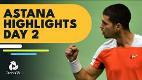 Alcaraz Faces Goffin; Medvedev, Tsitsipas & More Feature | Astana 2022 Highlights Day 2