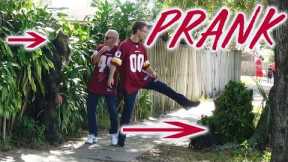 EPIC BUSHMAN SCARE PRANK WITH 3 BUSHMAN - Tampa Bay Buccaneers Football game @fredspecialtelevision