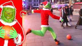 Scaring People in LONDON with a FOOTBALL! (Christmas Public Skills Prank)