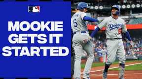 Mookie sets it off! Mookie Betts hits a leadoff home run in San Francisco!