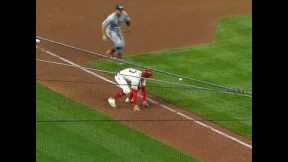 One of the wildest double plays you'll EVER see!