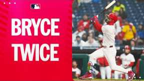 Two at-bats, TWO home runs for Bryce Harper!!