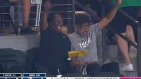 Home run for first hit and parents go crazy!! Justyn-Henry Malloy hits HR as first hit!