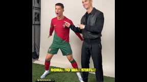 football players with their wax statue. Funny moment.  #trollface #edit #phonk #funk