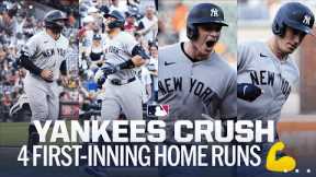 The Yankees CRUSH 4 home runs in the first inning! 💪 (Including back-to-back-to-back homers!)