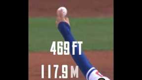 Aaron Judge home run went 469 FT & 117.9 MPH #baseball