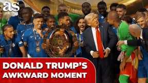 TRUMP'S AWKWARD MOMENT during CHELSEA'S CLUB WORLD CUP trophy celebration