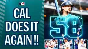 Cal Raleigh inches closer to No. 60 with his 58th homer of the season on Sunday Night Baseball!