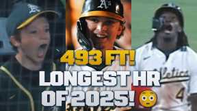 493 FEET! The LONGEST HOME RUN OF 2025 was a GRAND SLAM hit by ROOKIE Nick Kurtz! 😱😱😱